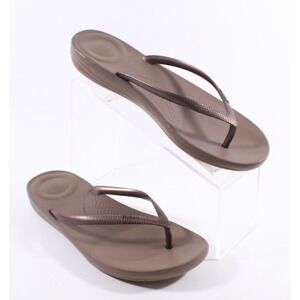 FITFLOP LQUSHION WOMEN'S SZ 9 US ERGONOMIC FIIP-FLOPS BRONZE THONG SANDALS NWOB